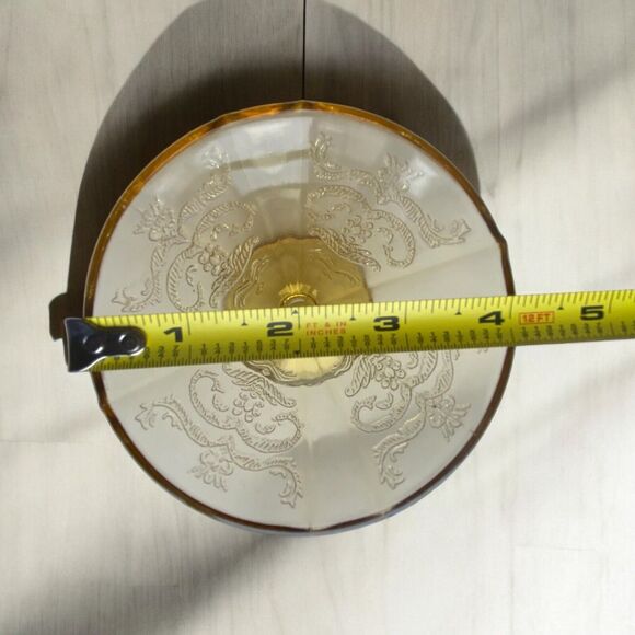 Vintage Federal Madrid Amber Depression Glass Dessert Sherbet Cups Set Of 2 - Picture 9 of 9